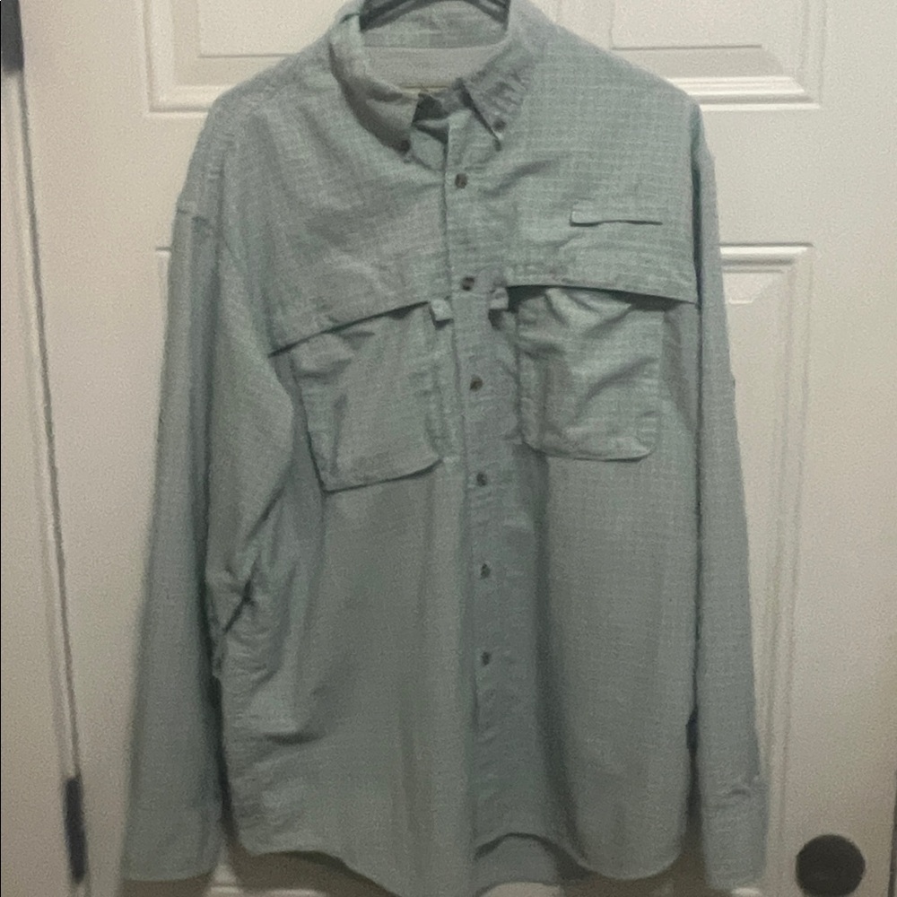 L.L. Bean Light Gray Plaid Shirt